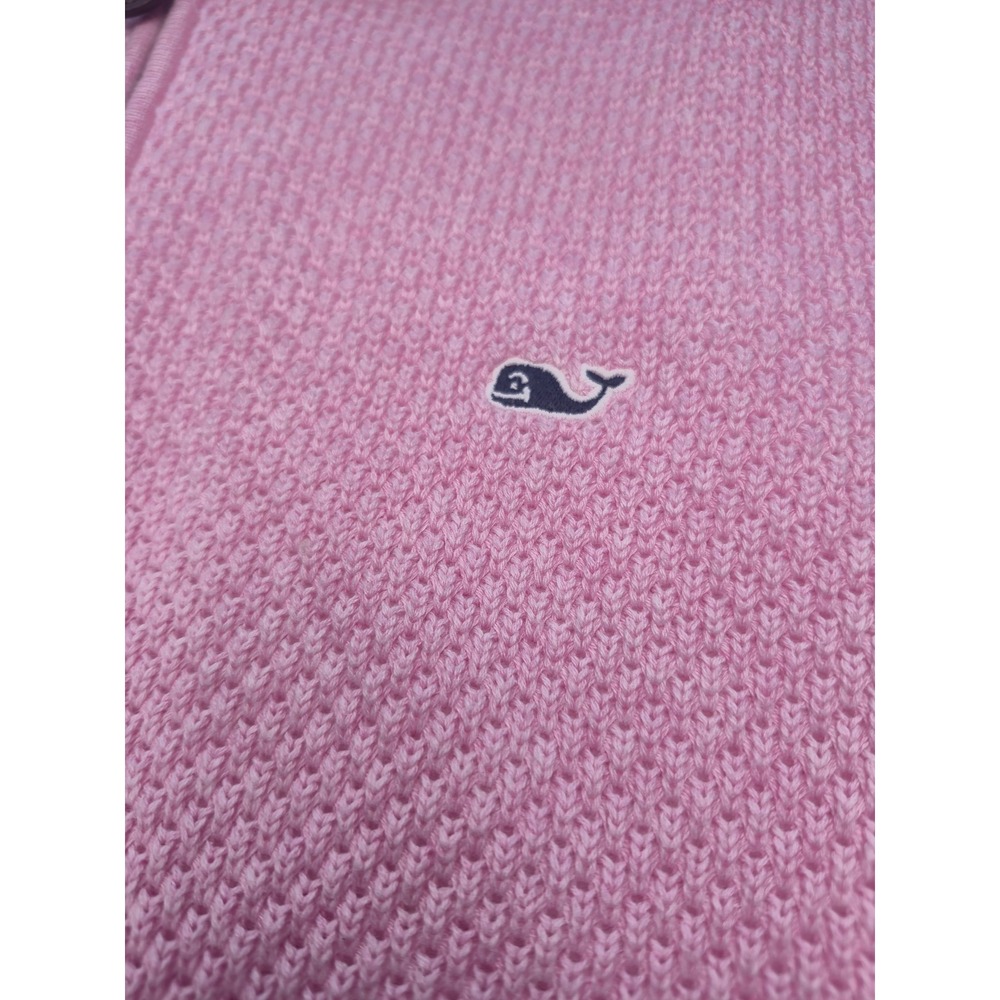 Vineyard Vines Mens Pink Cotton Honeycomb Knit Quarter Zip Sweater Size M - Picture 3 of 12
